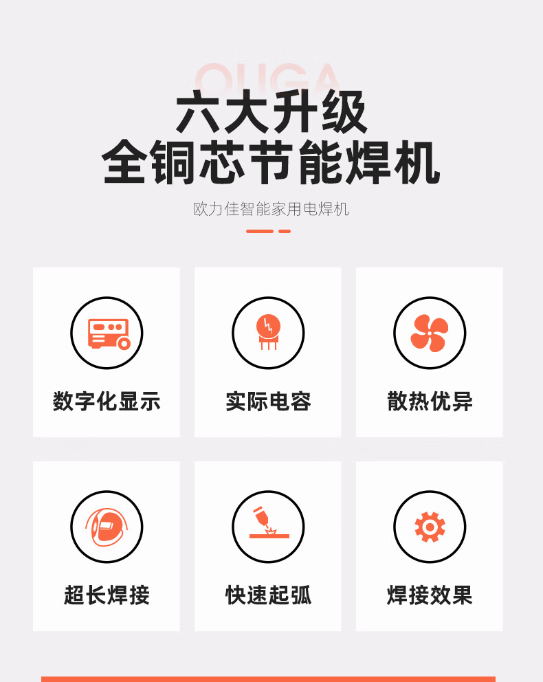 欧力佳电焊机家用220v全铜逆变直流迷你小型便携式工业级两相电焊机 220v标准款全套配件加粗7米焊线