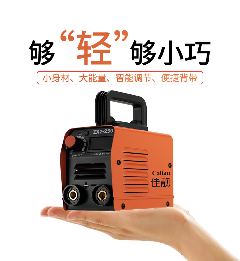 佳靓小型电焊机便携式220v家用250微型全铜直流迷你家用电焊机全套接 250迷你机220V(6米线全套配件）